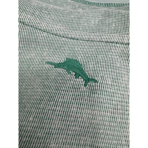 Tommy Bahama Men Sweatshirt Snap button Mock Neck Pullover Green Medium M - Picture 5 of 7